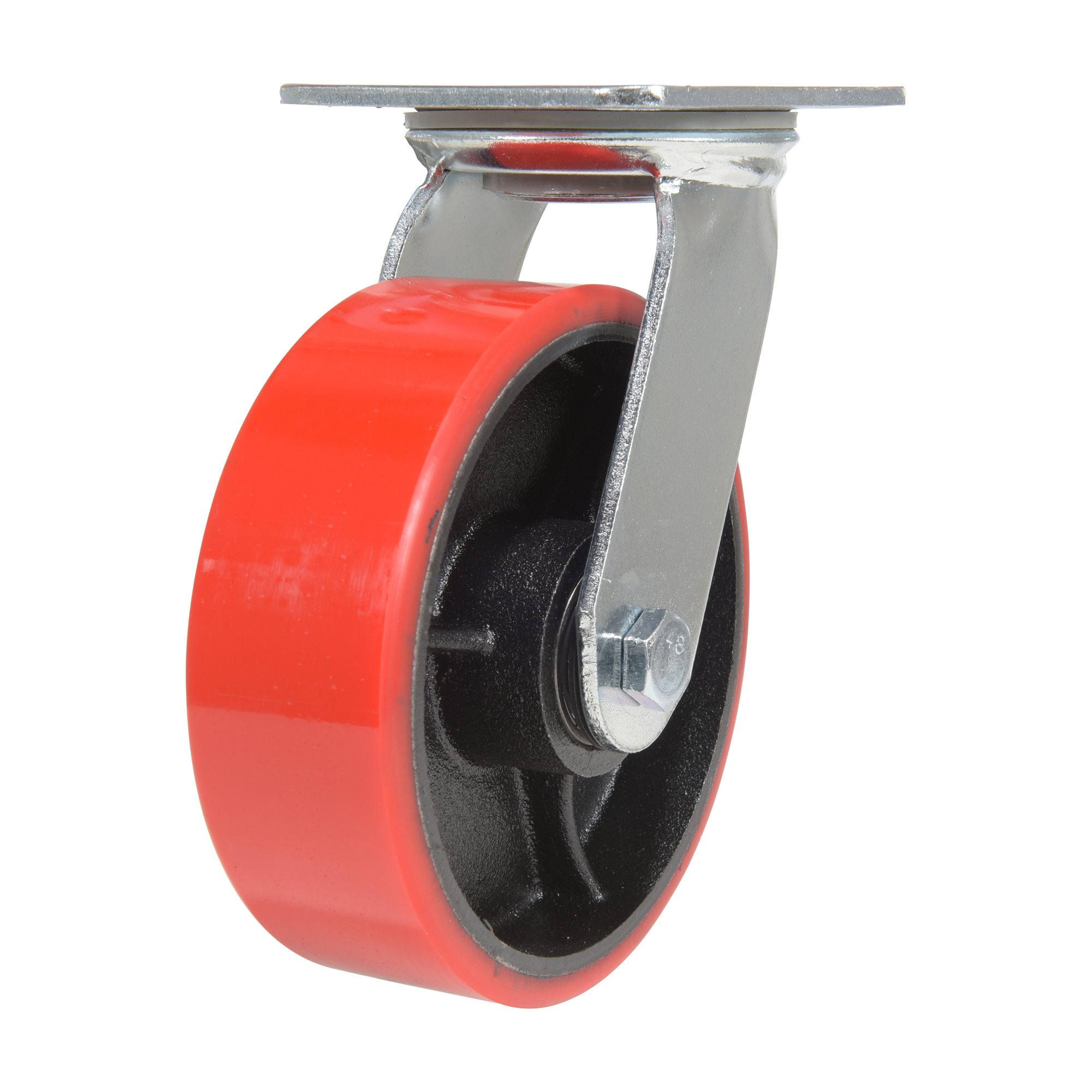 Vestil Polyurethane Swivel Caster - 6in. x 2in., 1232-Lb. Capacity, Red, Model# CST-VE-6X2PU-S